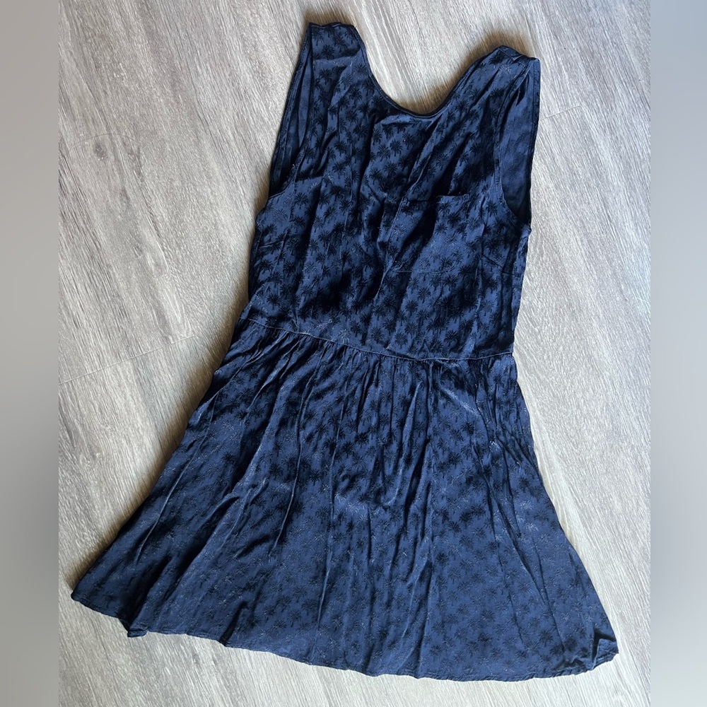 Topshop Black Pleated A-Line Dress